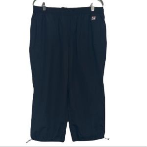Fila Sport Women’s Athletic Athlesiure Cropped Mesh lined Pants Size L Polyester